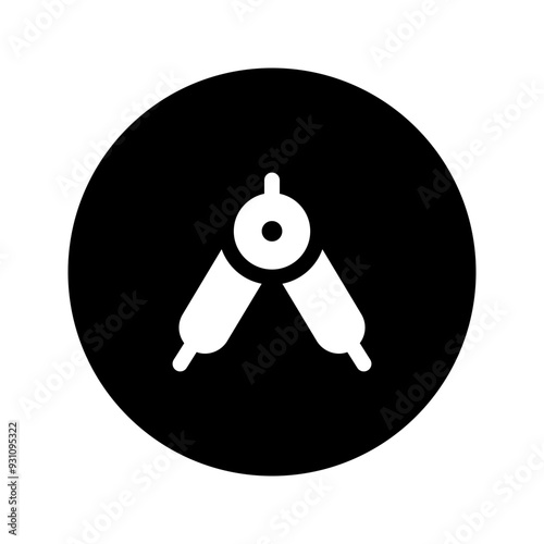 compass glyph circular icon