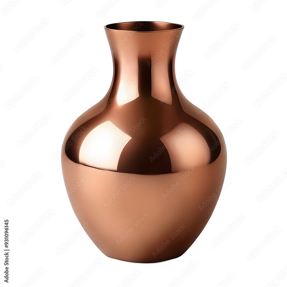 Isolated Metal Vase in Matte Copper on Transparent Background Png, 3d Vase Png, Home Interior Decor Isolated Metal Vase in Matte Copper on Transparent Background Png, 3d Vase Png, Home Interior Decor