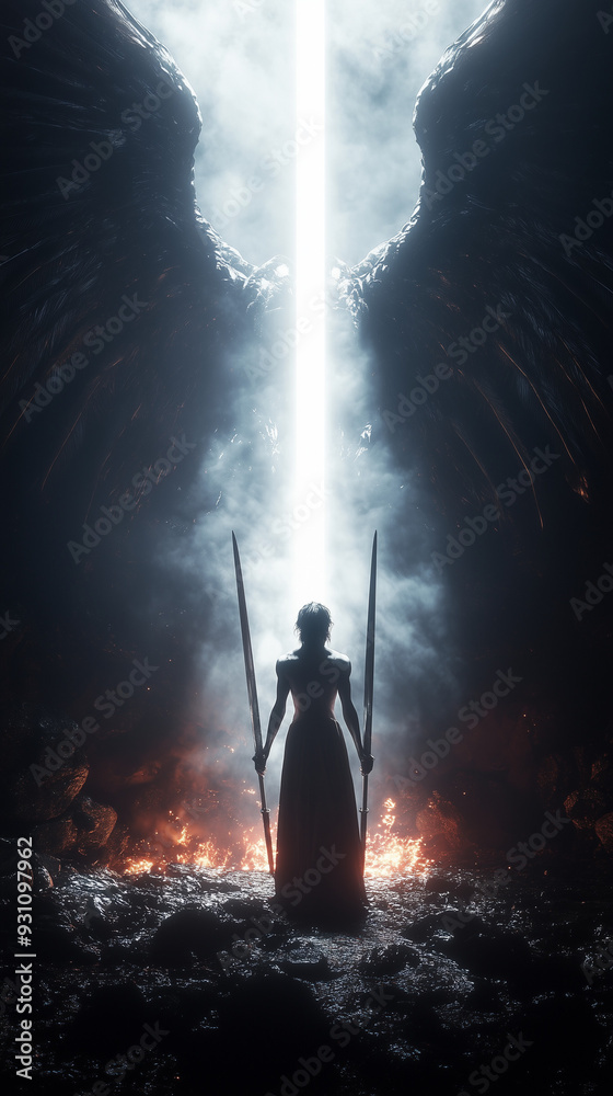 Obraz premium Angels fighting demons