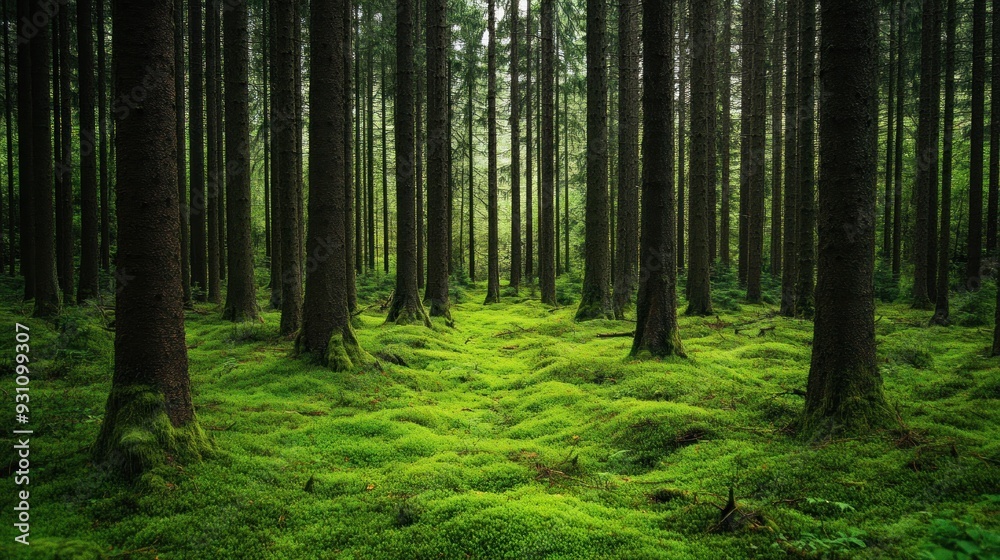 Obraz premium A View Into a Verdant Forest