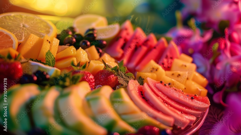 Vibrant Fruit Assortment in Natural Lighting Vibrant Fruit Assortment in Natural Lighting