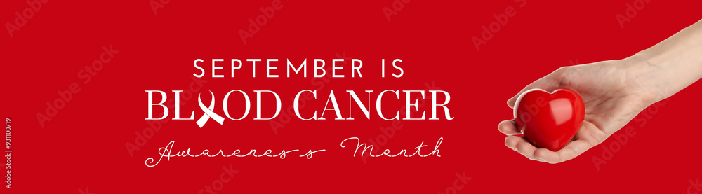Obraz premium September, blood cancer awareness month, design on a red background.
