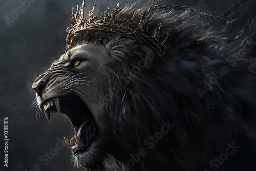 lion crown christian concept art	