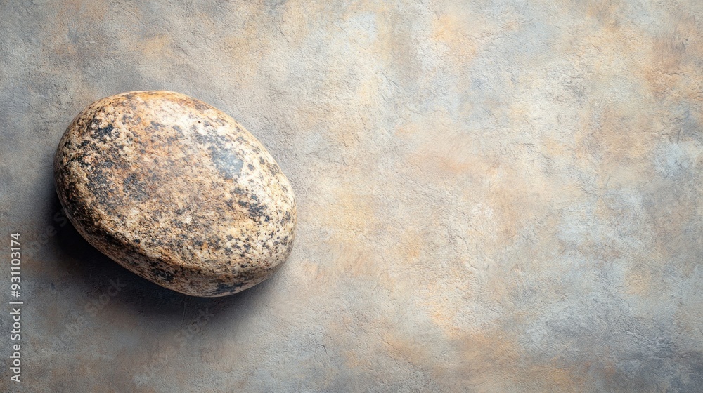 Close-up of a Smooth Stone on a Textured Background Close-up of a Smooth Stone on a Textured Background
