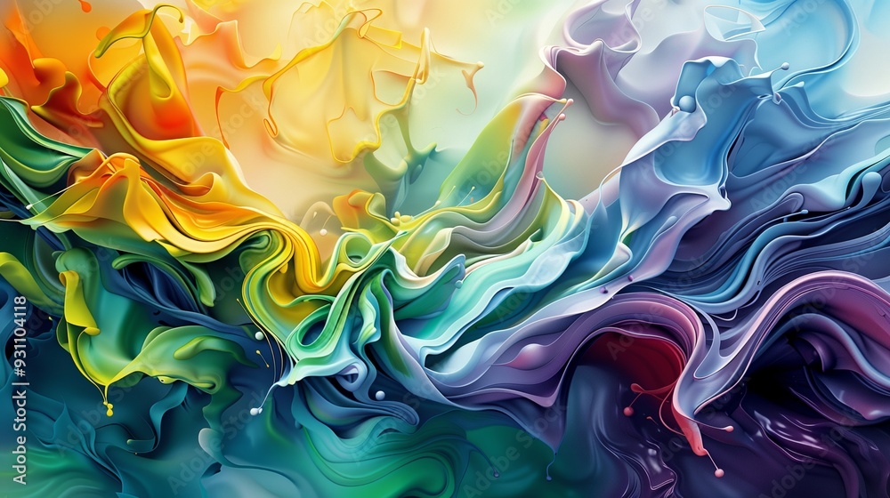 Obraz premium Colorful Abstract Fluid Artwork