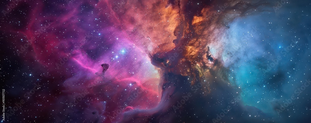 Fototapeta premium A deep space capture of the Eagle Nebula s Pillars of Creation, astrophotography, Eagle Nebula, deep space