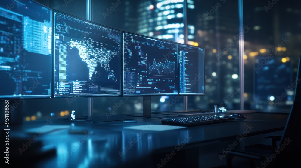 Data Analysis Workstation in a Modern Office Data Analysis Workstation in a Modern Office