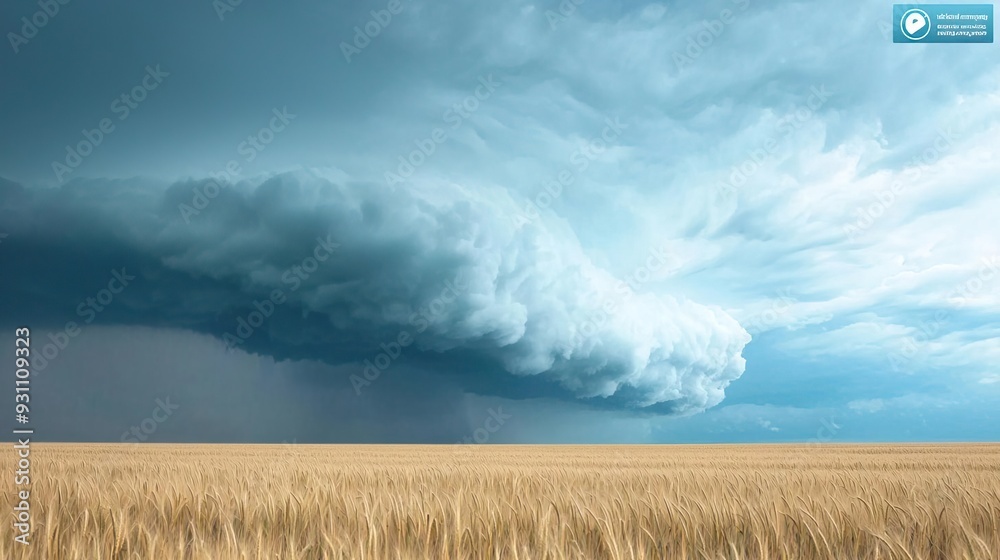 Dramatic storm approaching over wheat field Dramatic storm approaching over wheat field