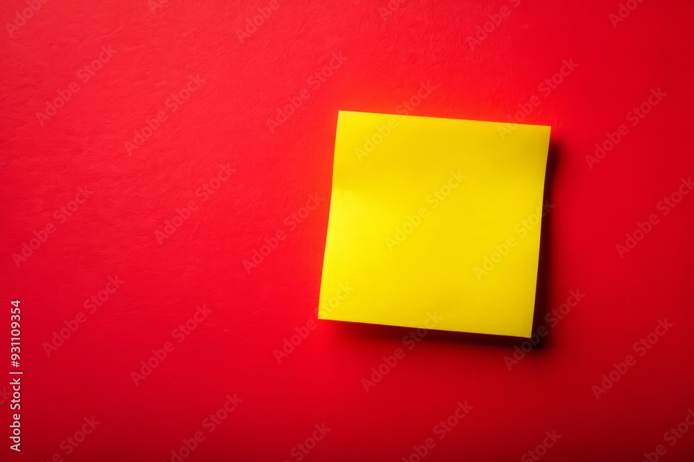 Yellow Sticky Note on Red Background. Yellow Sticky Note on Red Background.