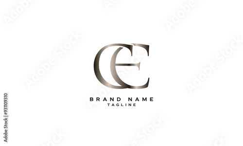 CE, EC, Abstract initial monogram letter alphabet logo design