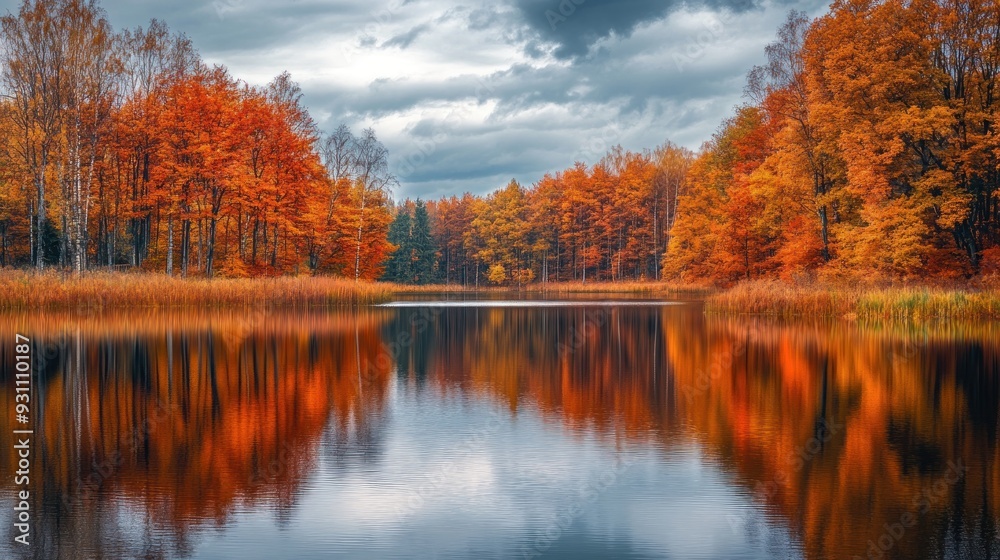 Autumn Reflections in a Still Lake Autumn Reflections in a Still Lake