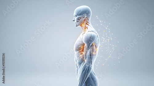 A comprehensive 3D representation of trigger points across various muscle groups, emphasizing their connections to overall body mechanics and posture photo