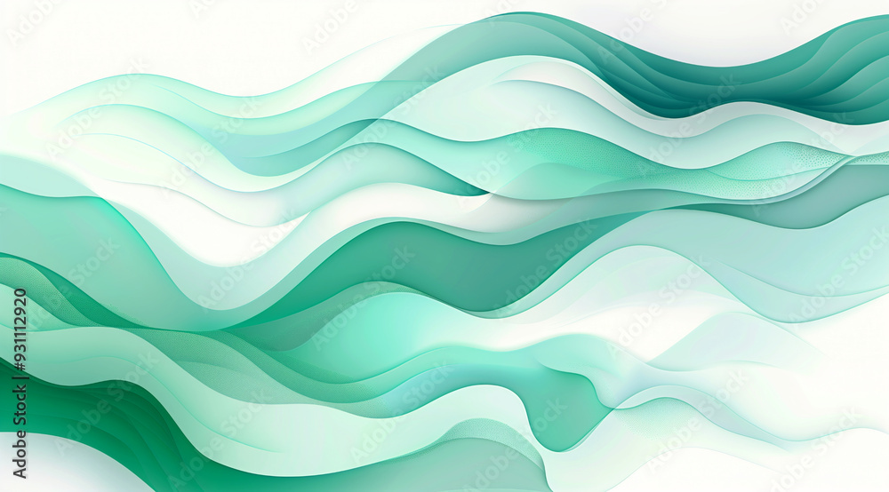 Abstract background with green wavy shapes and gradient Abstract background with green wavy shapes and gradient