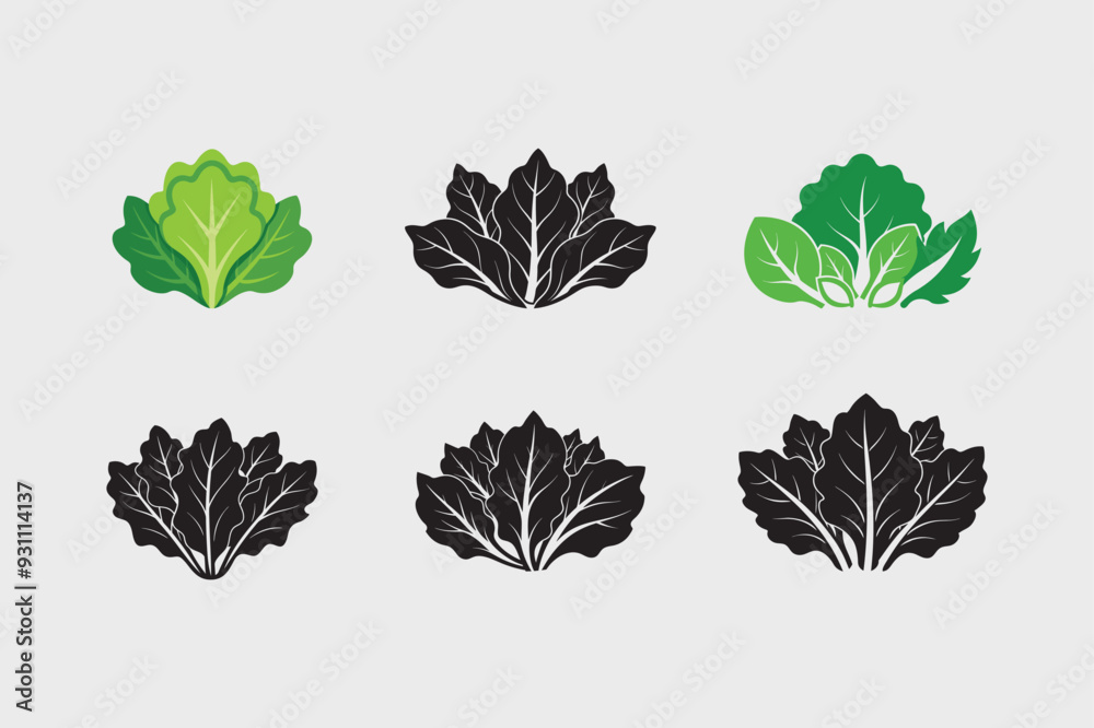 Obraz premium Lettuce Icon Symbol - Vector Illustration for Graphic and Web Design | Logo and Clipart Template