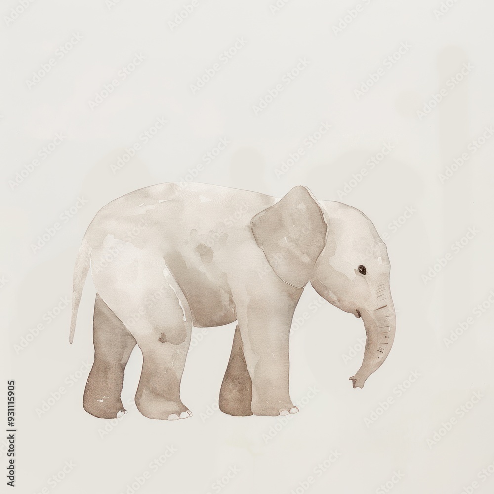 Watercolor painting of a baby elephant. Watercolor painting of a baby elephant.