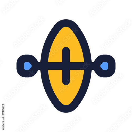canoe flat line icon