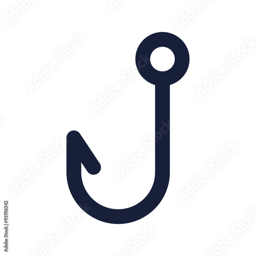 hook flat line icon