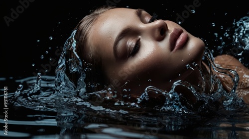 portrait of a woman in water