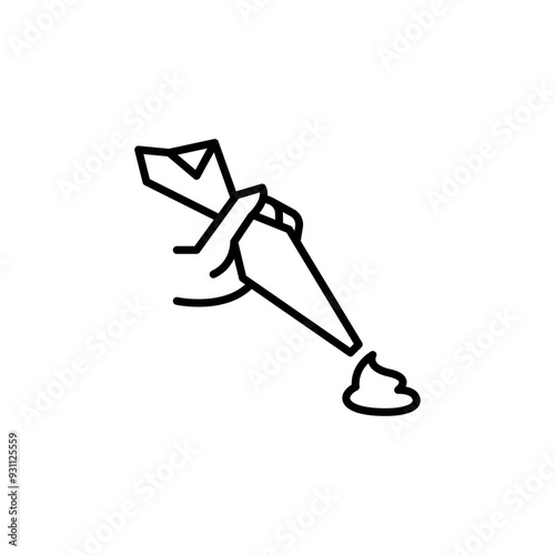 Piping bag icon. Simple piping bag icon used for decorating desserts in social media, app, and web design. Vector illustration.