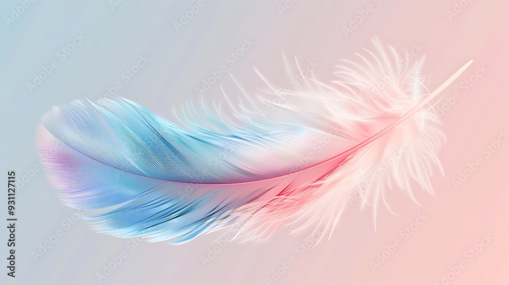 a fine, delicate feather with soft pastel colors and subtle details, displayed on a transparent background. a fine, delicate feather with soft pastel colors and subtle details, displayed on a transparent background.