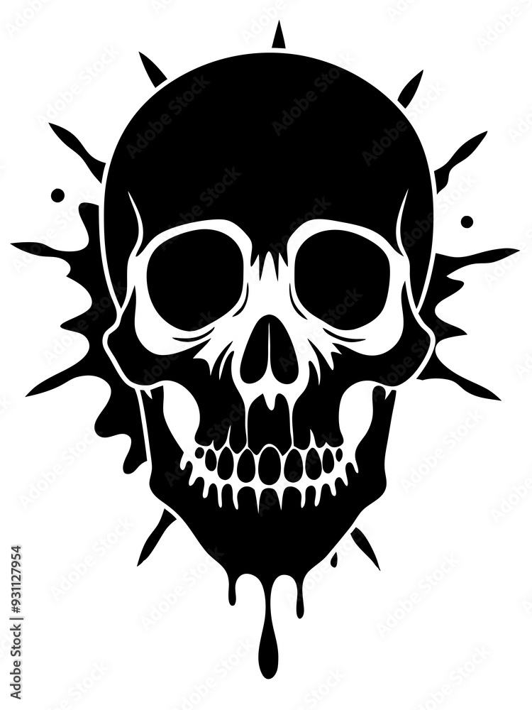 Skull icon design splash silhouette vector art illustration
Skull icon design splash silhouette vector art illustration