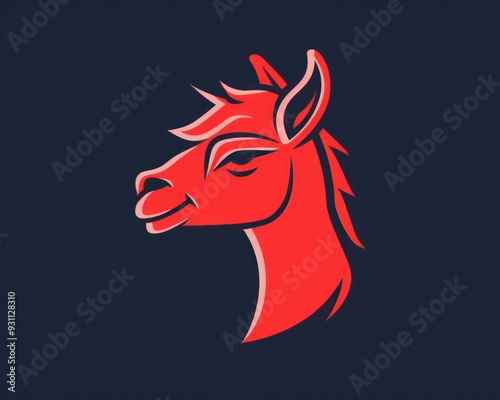 Wallpaper Mural Red llama head illustration on a dark background. Torontodigital.ca