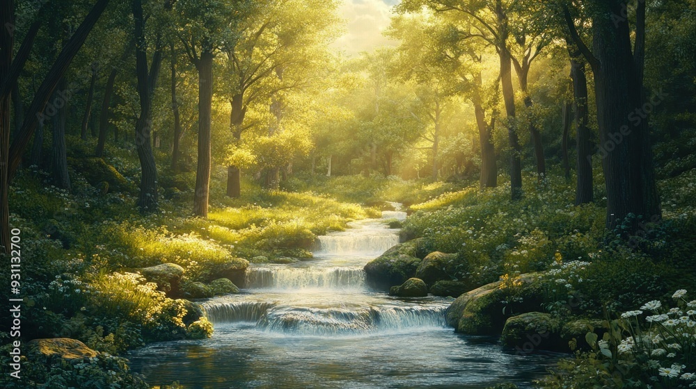 Sunlit Forest Stream Sunlit Forest Stream