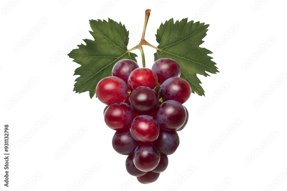 Fototapeta premium red grapes isolated on transparent background - Generative AI