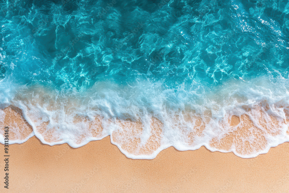 Fototapeta premium Light Blue Ocean and Sandy Shore