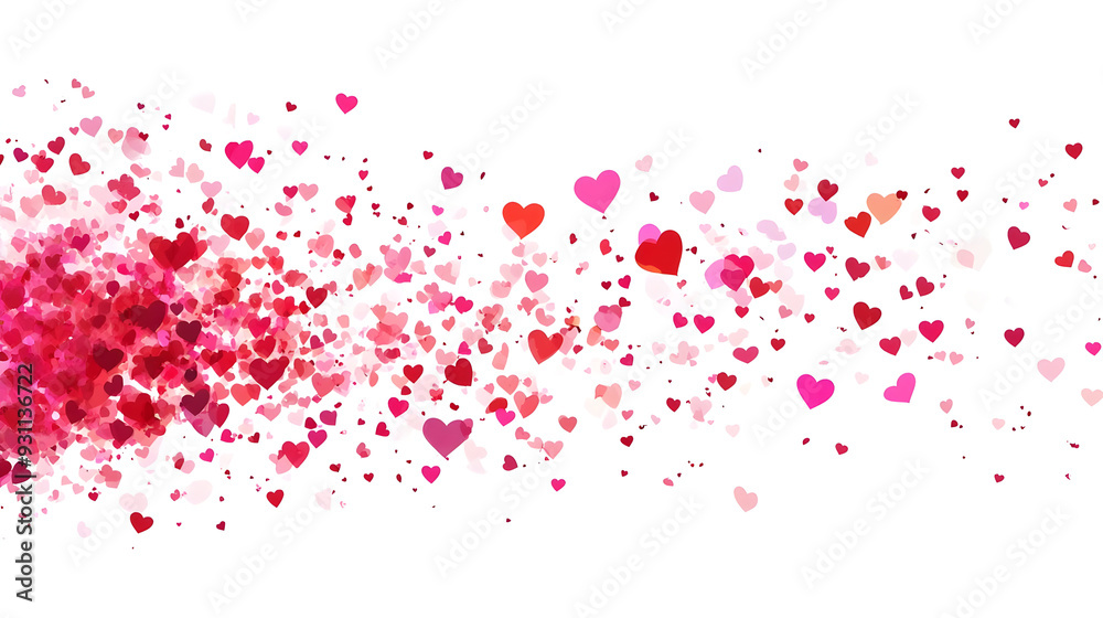 A colorful array of hearts on a white background, symbolizing love. A colorful array of hearts on a white background, symbolizing love.