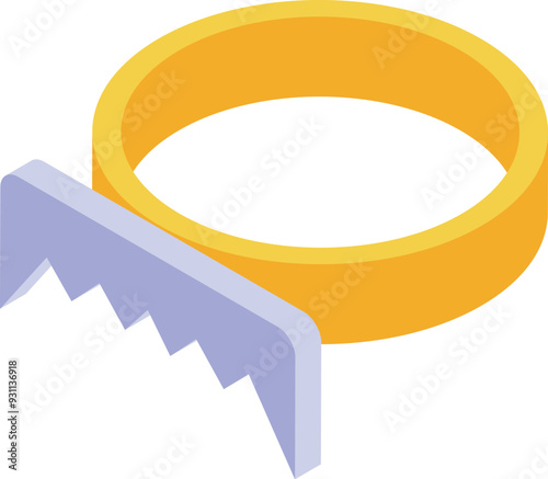 Animal trap with sharp teeth holding prey isometric icon