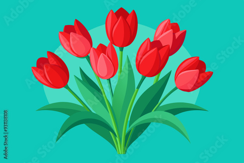 Tulip flat vector icon, spring flowers