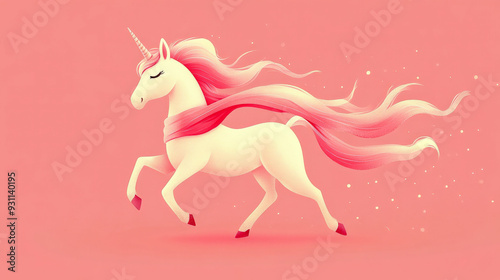 unicorn wearing a simple, flowing scarf, set against a plain or soft gradient background