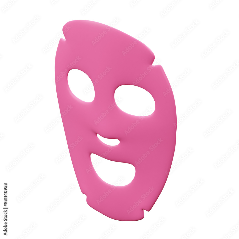3D Makeup Cosmetic Object Facial Mask Illustration 3D Makeup Cosmetic Object Facial Mask Illustration
