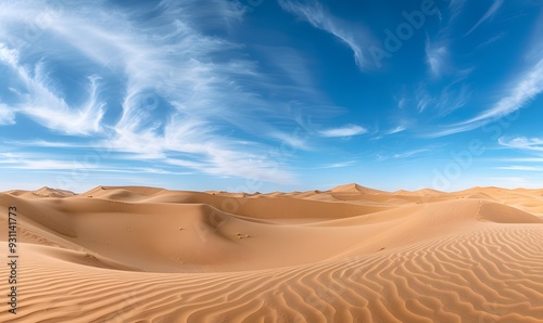 Sand dunes in the Sahara Desert, Merzouga, Morocco. 