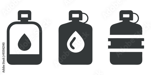 Water Dispenser Bottle Icon Set