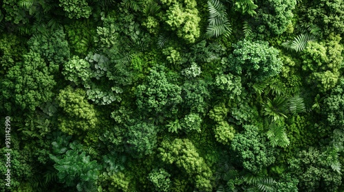 Lush Green Wall Covered in Various Types of Foliage
