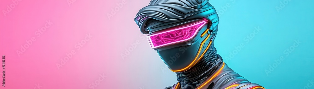 A digital figurine of a futuristic samurai, with neon accents and holographic armor, embodying purity of purpose, in cyber-steampunk style A digital figurine of a futuristic samurai, with neon accents and holographic armor, embodying purity of purpose, in cyber-steampunk style