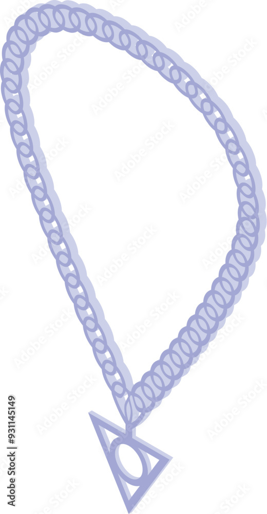 Obraz premium Purple chain necklace pendant fashion icon trend stylish accessory jewelry metal object