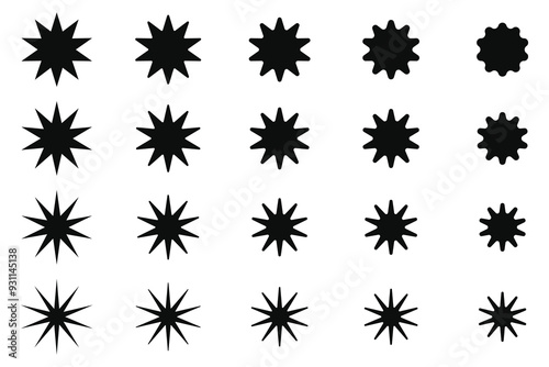 Black star glyph icon vector.