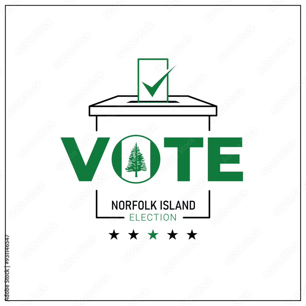 Obraz premium Norfolk Island voting, Norfolk citizen participation in voting, going to vote, voting, hand leaving vote, positive vote, negative vote, hand leaving paper in ballot box, elections, election of ruler.