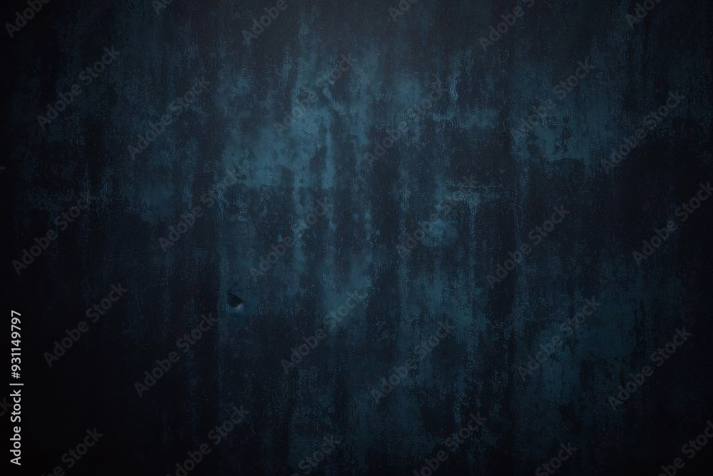 Fototapeta premium Black dark azure cobalt sapphire blue abstract background. Color gradient. Geometric shape. Wave, wavy curved line. Rough grunge grain noise. Light neon metallic shine shimmer bright. Design