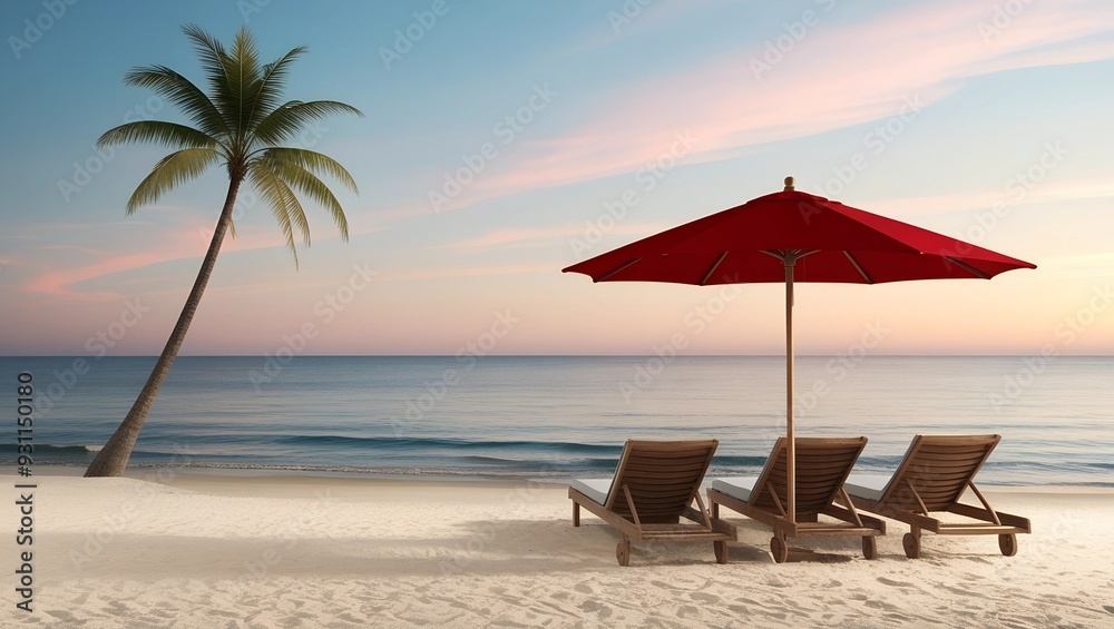 The Allure of Palm Trees and Beach Chairs at Sunset