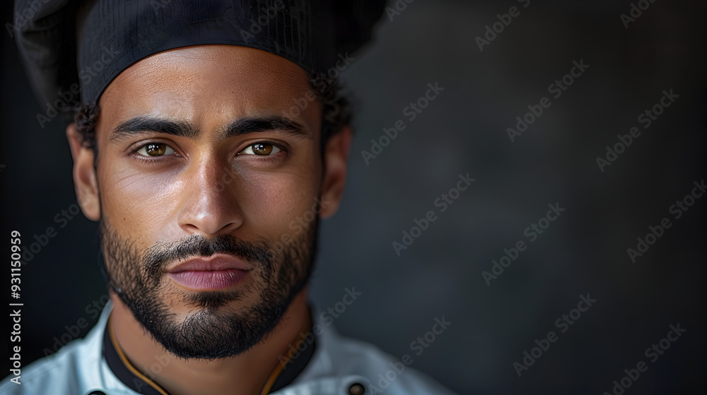 Full Body Isolated Portrait of a Diverse Professional Chef Against a Neutral Black Backdrop Full Body Isolated Portrait of a Diverse Professional Chef Against a Neutral Black Backdrop