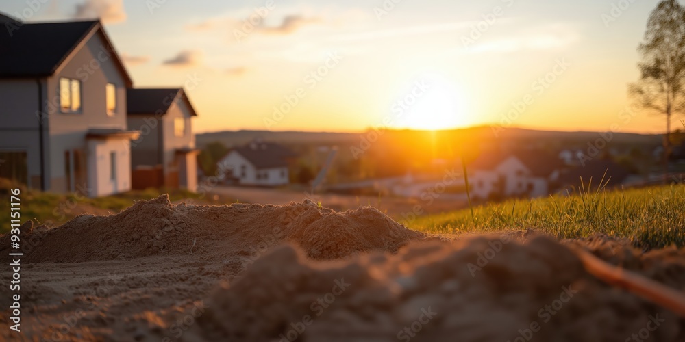 A new housing development is being built on greenbelt land A new housing development is being built on greenbelt land