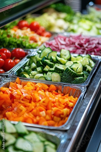 A Buffet of Freshly Cut Vegetables