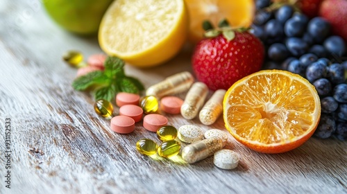 Healthy Lifestyle: Fruits, Vitamins and Supplements