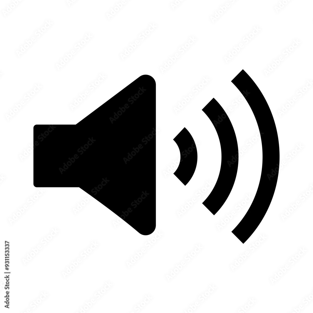 Sound on icon with signal vector flat icon Sound on icon with signal vector flat icon