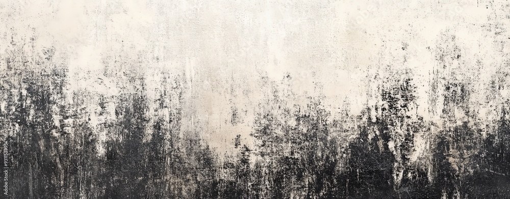 Obraz premium Distinctive black and white grunge texture with delicate beige highlights, crafted with a distressed effect and elegant gradient transitions for a refined appearance