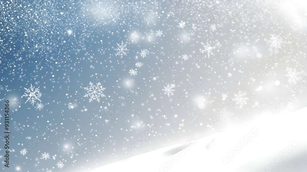 A serene winter scene with falling snowflakes and a snowy landscape. A serene winter scene with falling snowflakes and a snowy landscape.